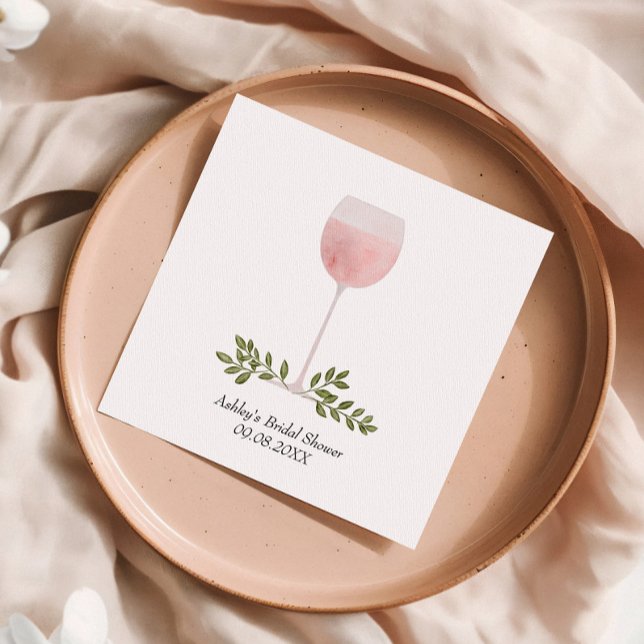 Serviette En Papier Débouchez le verre à vin rosé Mariage, Shower de m (Créateur téléchargé)