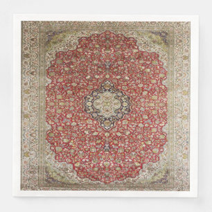 Serviette En Papier Déchoupage à fleurs rouges perse turkmène