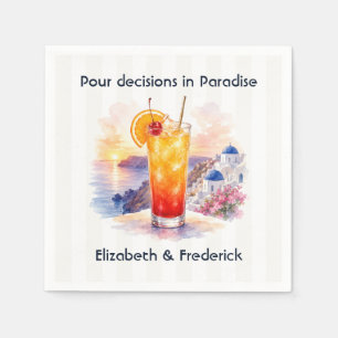 Serviette En Papier Décisions de versement au paradis cocktail Santori