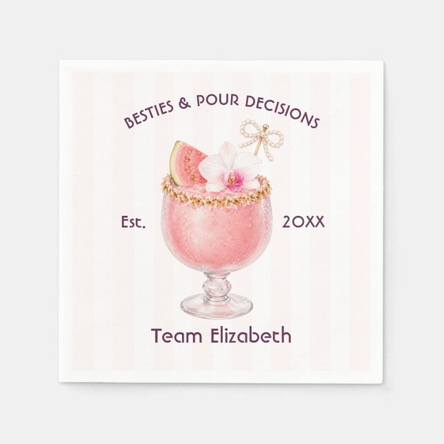 Serviette En Papier Décisions de versement Cocktail rose Enterrement d (Devant)