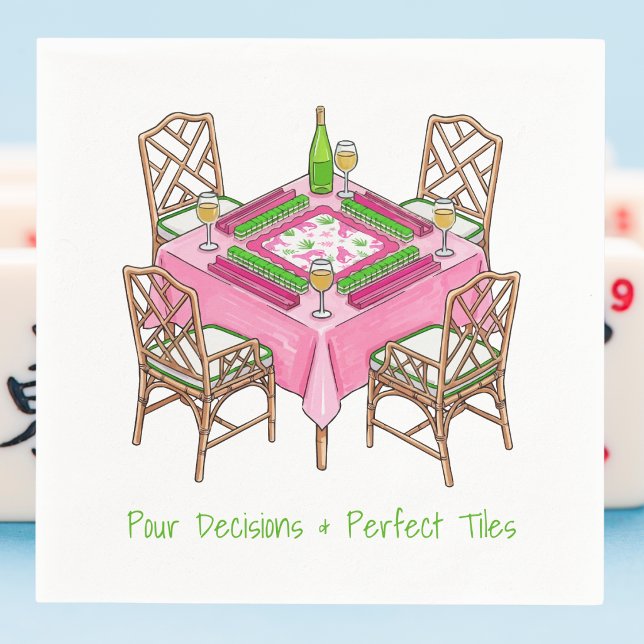 Serviette En Papier Décisions de Versement & Fête de Mahjong Préparée  (Créateur téléchargé)