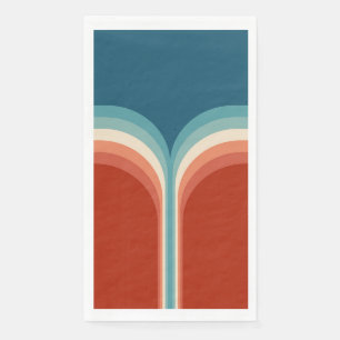Serviette En Papier Décor à double arc de style rétro coloré