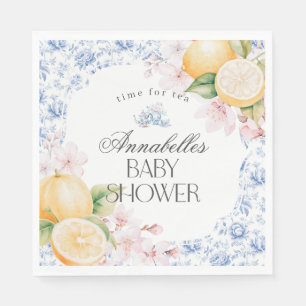 Serviette En Papier Décor Baby shower Chinoiserie Lemon Tea Party