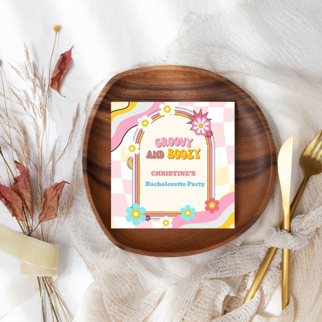 Serviette En Papier Décor Bachelorette super Et Boozy Années 70 (Créateur téléchargé)