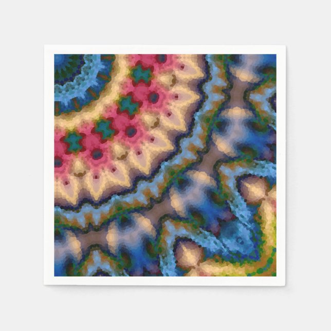 Serviette En Papier Décor bleu marine marron abstrait sans parfum (Devant)