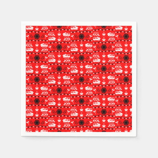 Serviette En Papier Décor camping Caravan (Devant)