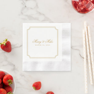 Serviette En Papier Décor classique de mariage Gold Favor