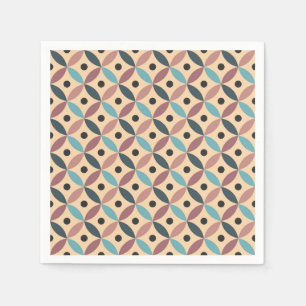 Serviette En Papier Décor coloré du milieu du siècle