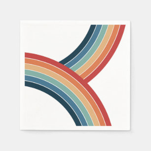 Serviette En Papier Décor couleur double rétro style arc-en-ciel
