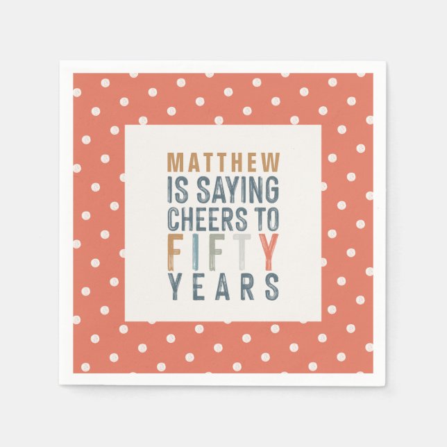 Serviette En Papier Décor d'accessoires de fête du 50e anniversaire (Devant)