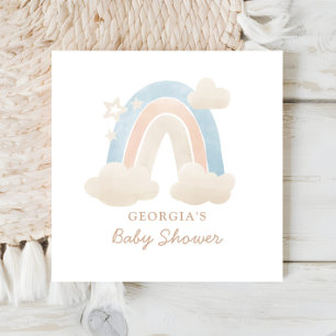 Serviette En Papier Décor de Baby shower en arc-en-ciel Boho Aquarelle