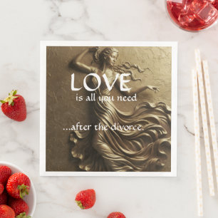 Serviette En Papier Décor de divorce drôle pour femmes Luxe Or 