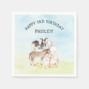 Serviette En Papier Décor de fête d'anniversaire d'animaux de