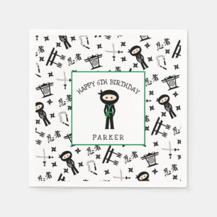 Serviette En Papier Décor de fête d'anniversaire de Ninja, ceinture