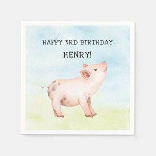 Serviette En Papier Décor de fête d'anniversaire pour le petit cochon