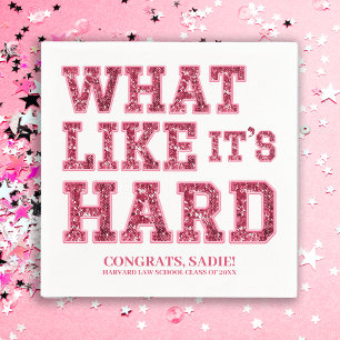 Serviette En Papier Décor de fin d'études de droit esthétique rose fil