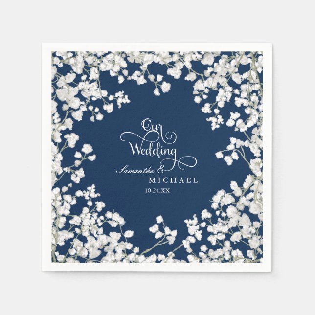 Serviette En Papier Décor De Réception Mariage Bébés Respirer Wreath F (Devant)