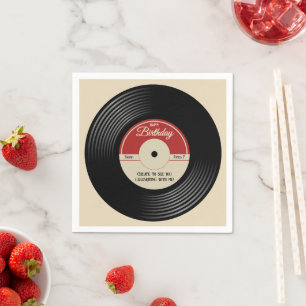 Serviette En Papier Décor de soirée à thème de musique Vintage personn