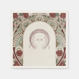 Serviette En Papier Décor de table avec monogramme Art nouveau de Bour
