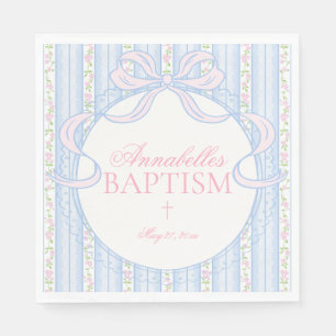 Serviette En Papier Décor de table de baptême floral fantaisie vintage