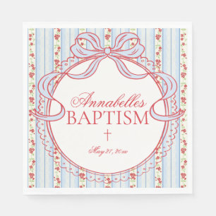 Serviette En Papier Décor de table de baptême floral fantaisie vintage