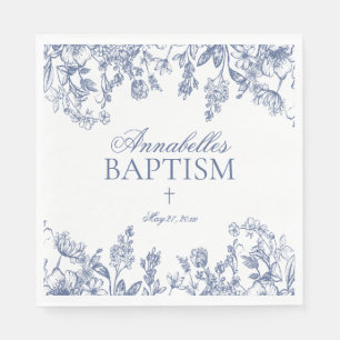 Serviette En Papier Décor de table de baptême floral vintage en chinoi