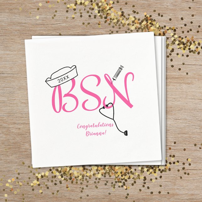 Serviette En Papier Décor du dîner d'une infirmière BSN (Créateur téléchargé)