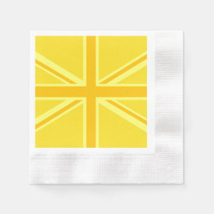 Serviette En Papier Décor du drapeau britannique de l'Union Jack jaune