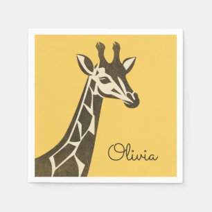 Serviette En Papier Décor en tête de girafe de mignonne