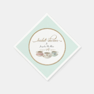 Serviette En Papier Décor Fête des mariées tasses à thé de style vinta