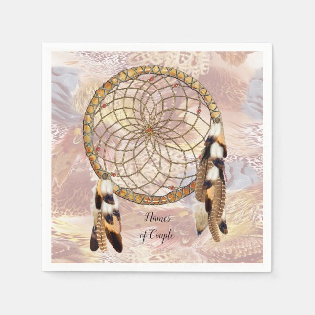 Serviette En Papier Décor Mariage Dream Catcher (Devant)