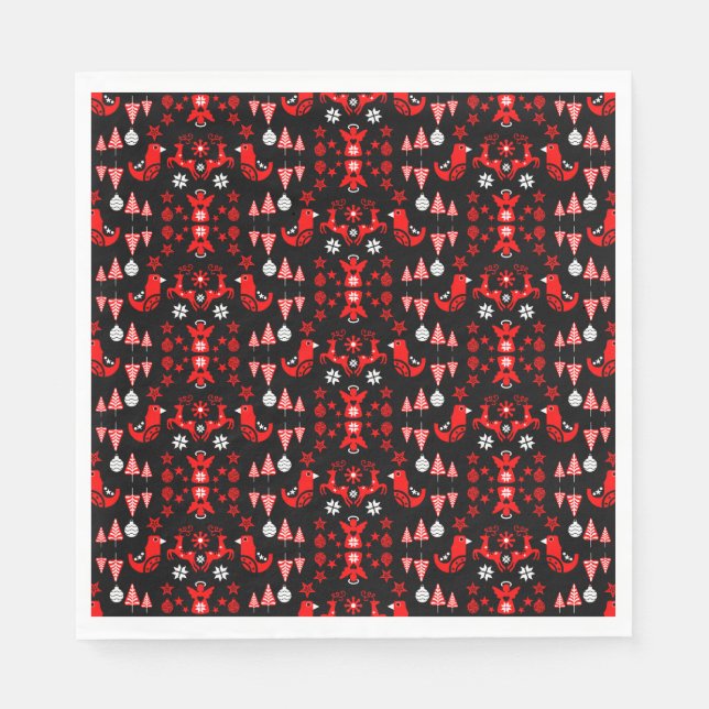 Serviette En Papier Décor saisonnier scandinave (Devant)
