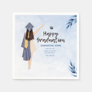 Serviette En Papier Décor simple moderne Watercolor Graduation Party
