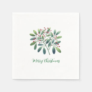 Serviette En Papier Décor simpliste de verdure de gui