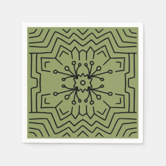 Serviette En Papier Décor vert mousse