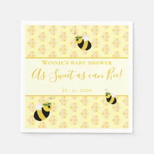 Serviette En Papier Décoration Baby shower de l'abeille jaune blanc