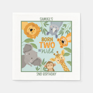 Serviette En Papier Décoration d'anniversaire deuxième jungle de tigre