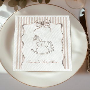 Serviette En Papier Décoration de Baby Shower Cheval à Bascule Neutre