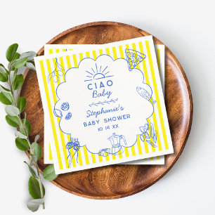 Serviette En Papier Décoration de Baby Shower sur le thème italien Cia