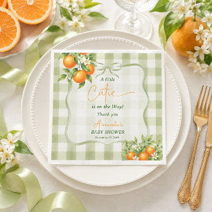 Serviette En Papier Décoration de Baby Shower Vert Sauge Little Cutie