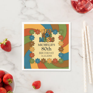 Serviette En Papier Décoration de fête d'anniversaire nostalgique sur