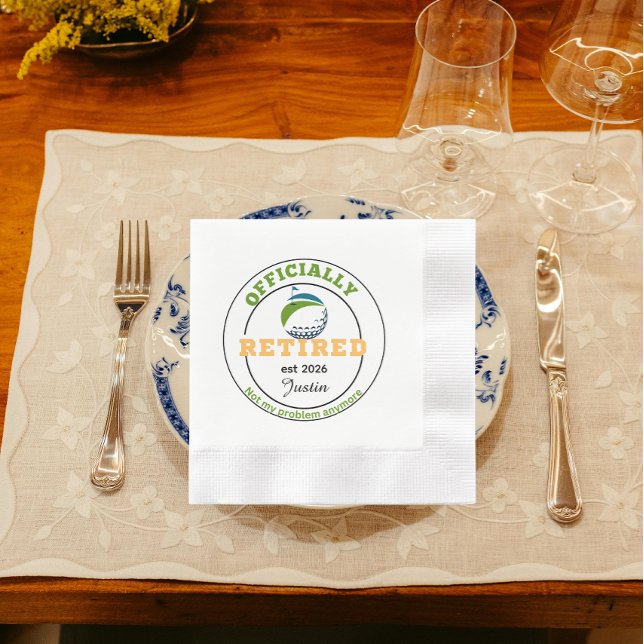 Serviette En Papier Décoration de fête de golf de retraite  (Créateur téléchargé)