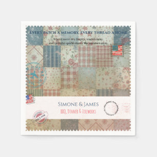 Serviette En Papier Décoration de fête de patchwork de mémoire américa