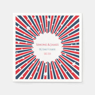 Serviette En Papier Décoration de fête étoilée Retro Americana du 4 ju