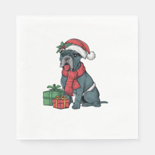 Serviette En Papier Décoration de fête Noël Père Noël Cane Corso Chien