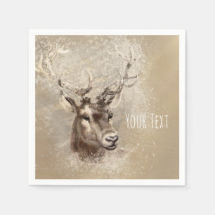 Serviette En Papier Décoration de mariage champêtre avec tête de cerf 