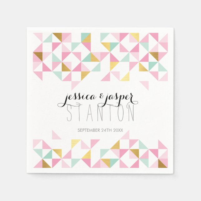 Serviette En Papier DÉCORATION DE MARIAGE motif géométrique aztèque tr (Devant)