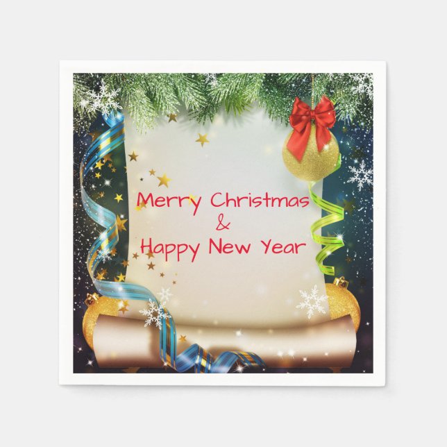 Serviette En Papier Décoration de Noël (Devant)