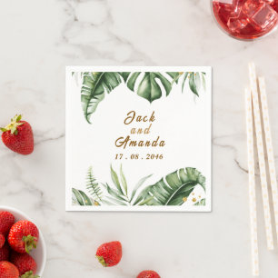 Serviette En Papier Décoration de table Mariage feuille verte budget