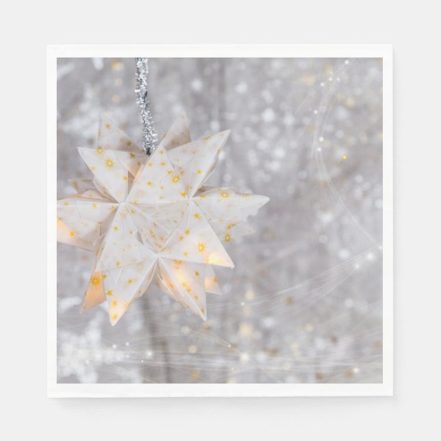 Serviette En Papier Décoration en étoile de papier de Noël (Devant)